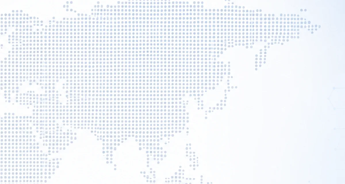 Dotted world map focused on Decure sourcing corridors across the Middle East and Asia